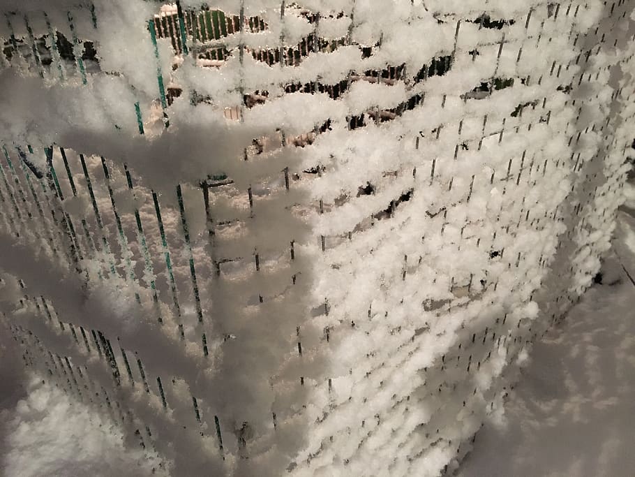 lath, ice, fence, raster, pattern, snow, cloud - sky, no people HD wallpaper