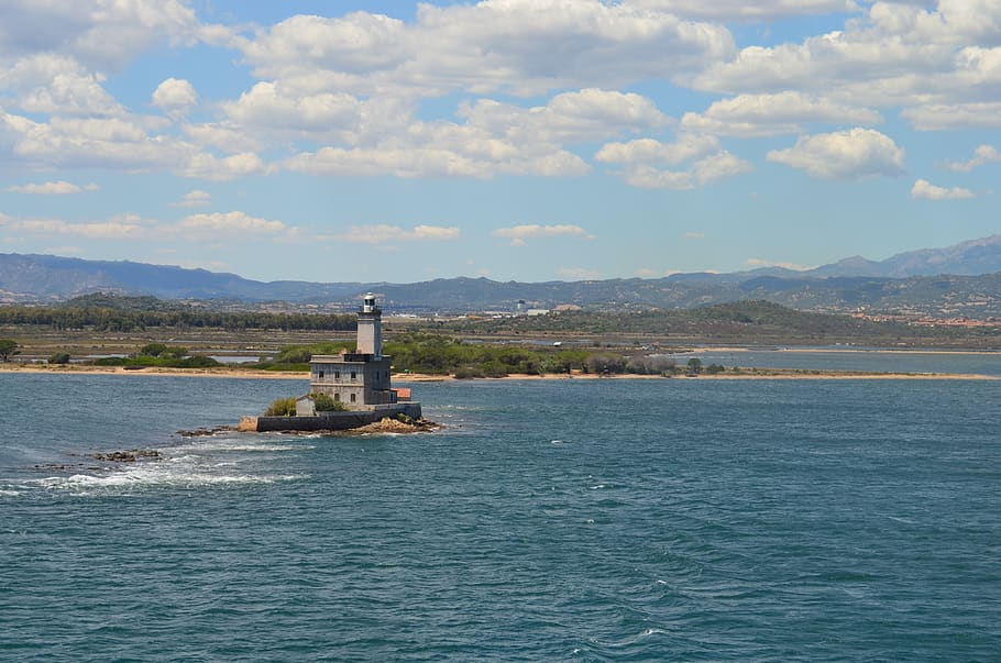 lighthouse, sea, sardinia, sky, landscape, costa, summer, trip HD wallpaper