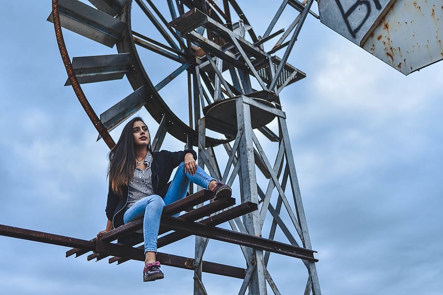 ecuador, cuenca, sky, windmill, girl, beauty, two people, real people HD wallpaper