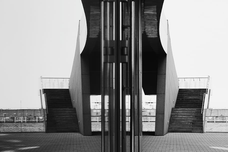 Grayscale Photo of Building Taken, architectural design, architecture HD wallpaper
