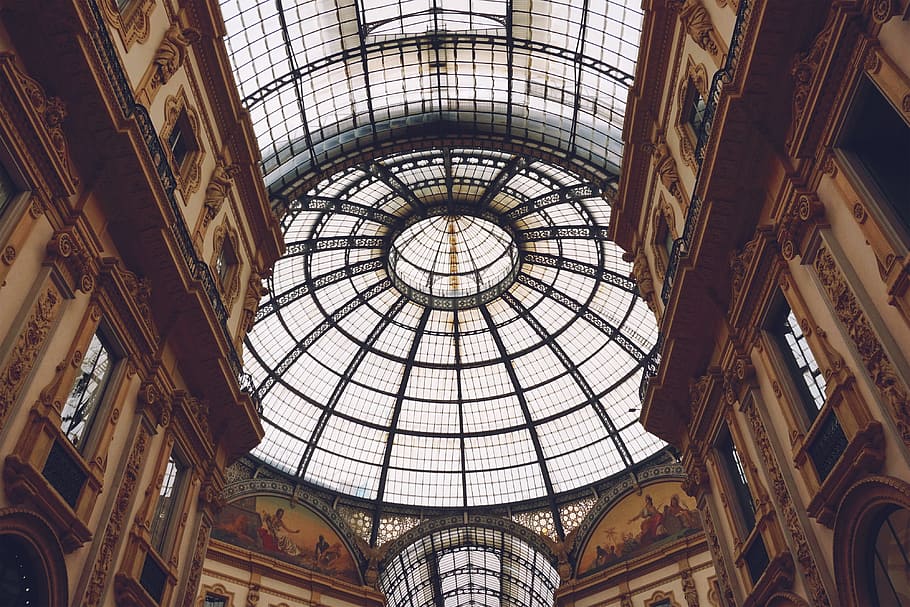 Milan Building Roof, architecture, italy, built structure, ceiling, HD wallpaper