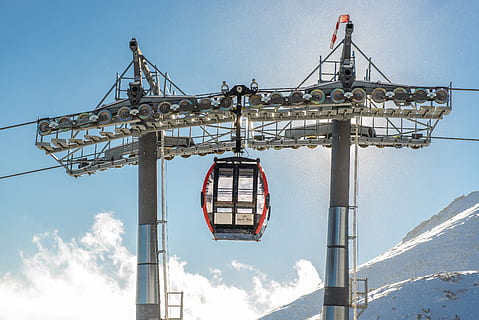 gray cable car, transportation, vehicle, utility pole, tatra mountains HD wallpaper