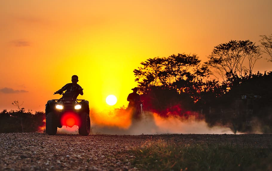 quad, drift, dust horse, recreation, sport, motocross, rider HD wallpaper