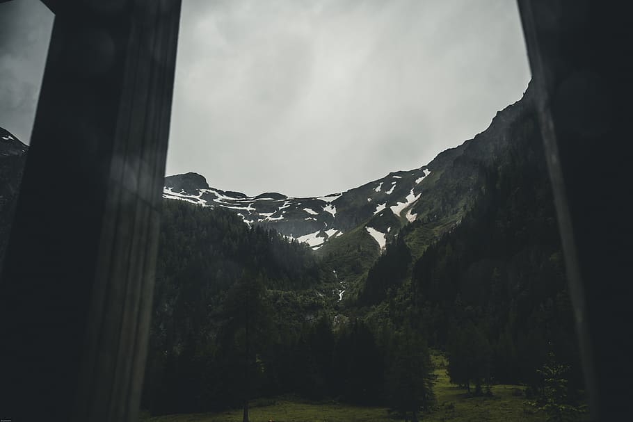austria, mittersill, forest, rainy, snow, spring, mountain HD wallpaper
