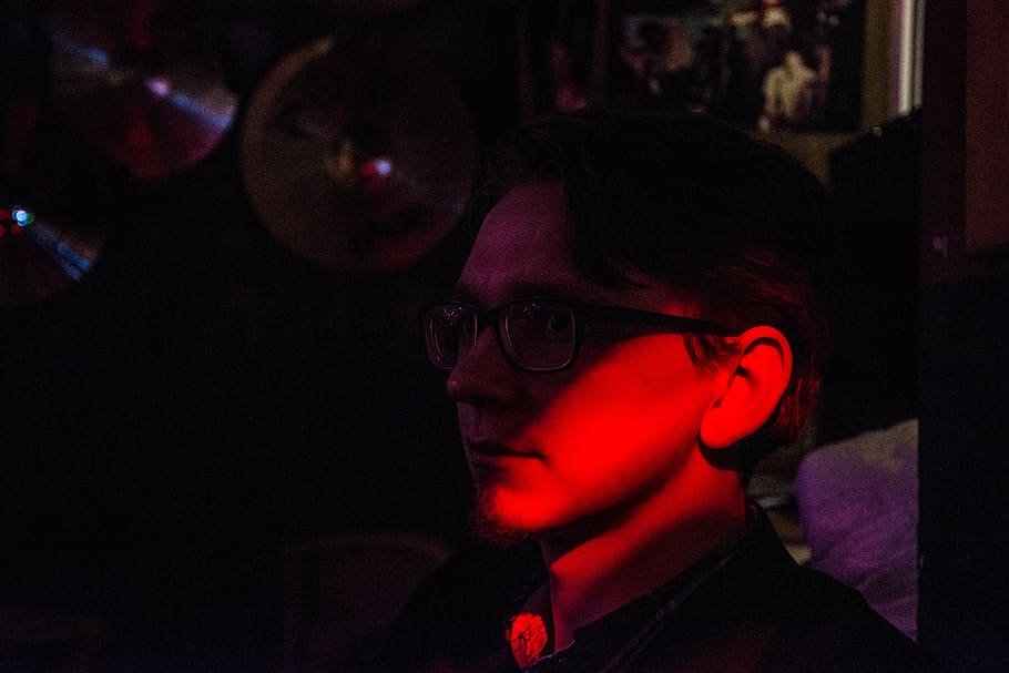 latvia, riga, dark, lights, people, glasses, one person, young adult HD wallpaper