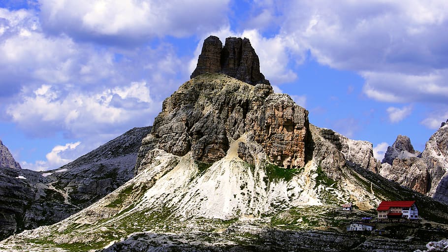 cloud - sky, mountain, rock, rock - object, solid, scenics - nature HD wallpaper