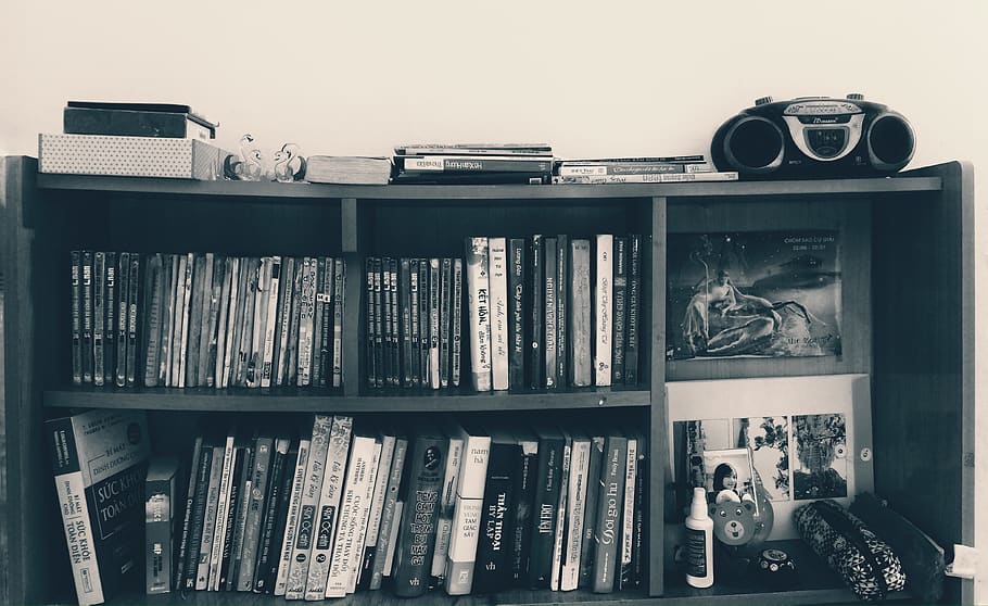 book, items, publication, shelf, indoors, education, large group of objects HD wallpaper