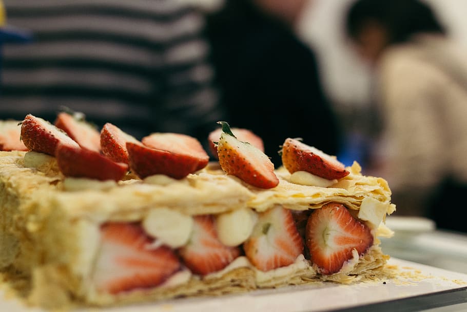 strawberry, cake, napolitain, food, food and drink, freshness HD wallpaper