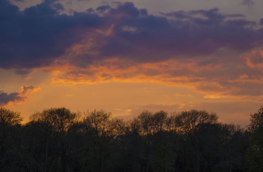 united kingdom, surrey, sky, colourful sky, evening, sunset, HD wallpaper