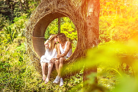 Selective Focus Photography of Kissing Couple, affection, beautiful HD wallpaper