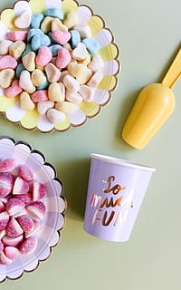 assorted-color candies, candy, confectionery, food, sweets, plate HD wallpaper