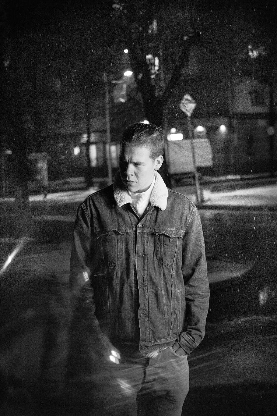 man in gray jacket, clothing, apparel, person, human, coat, lighting HD wallpaper