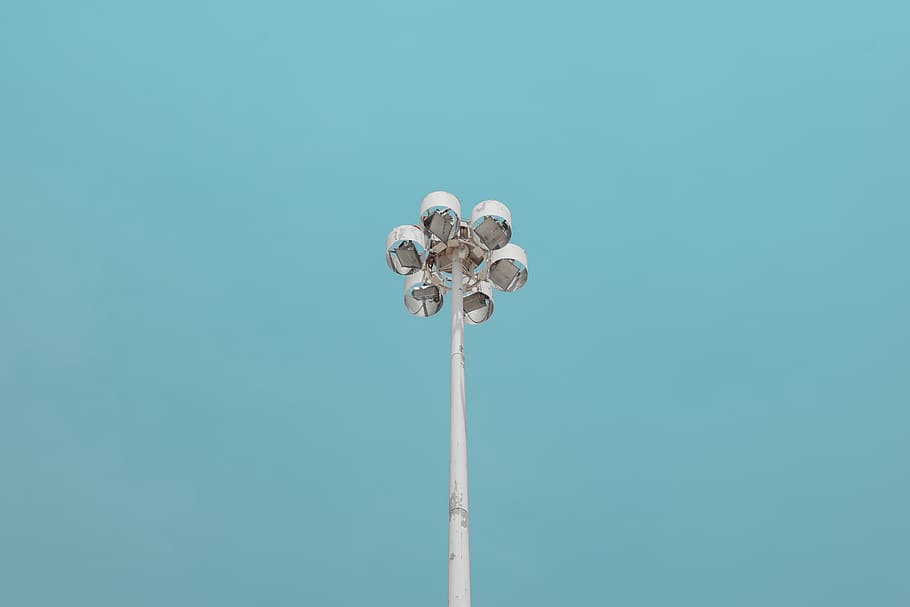 Gray Flood Light, blue, blue sky, bright, colors, day, daylight HD wallpaper