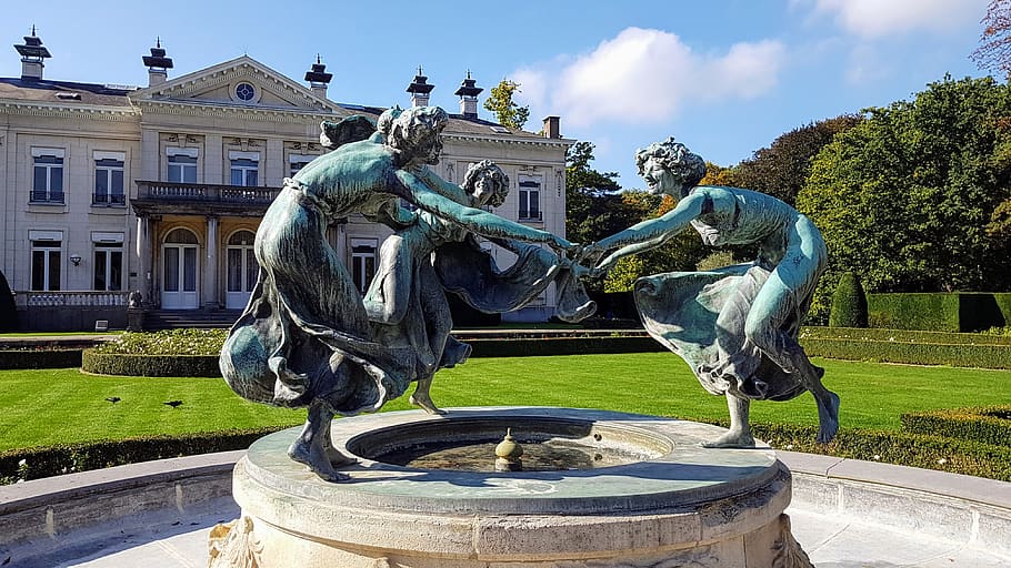 fountain, sculpture, architecture, statue, city, monument, building HD wallpaper