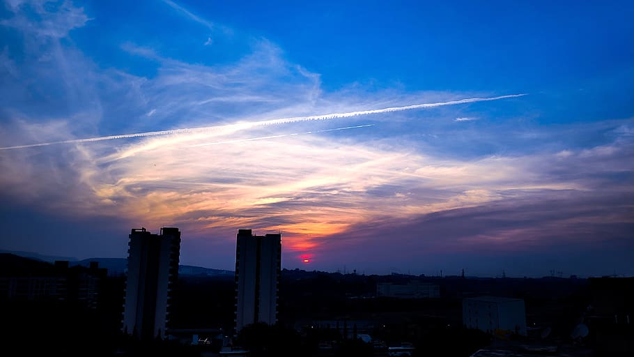 evening, bliss, india, tower, clouds, blue, colorful, new beginning HD wallpaper