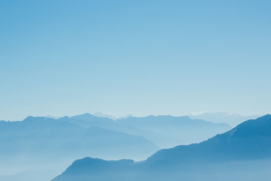 mountain range under clear blue sky, scenics - nature, beauty in nature HD wallpaper