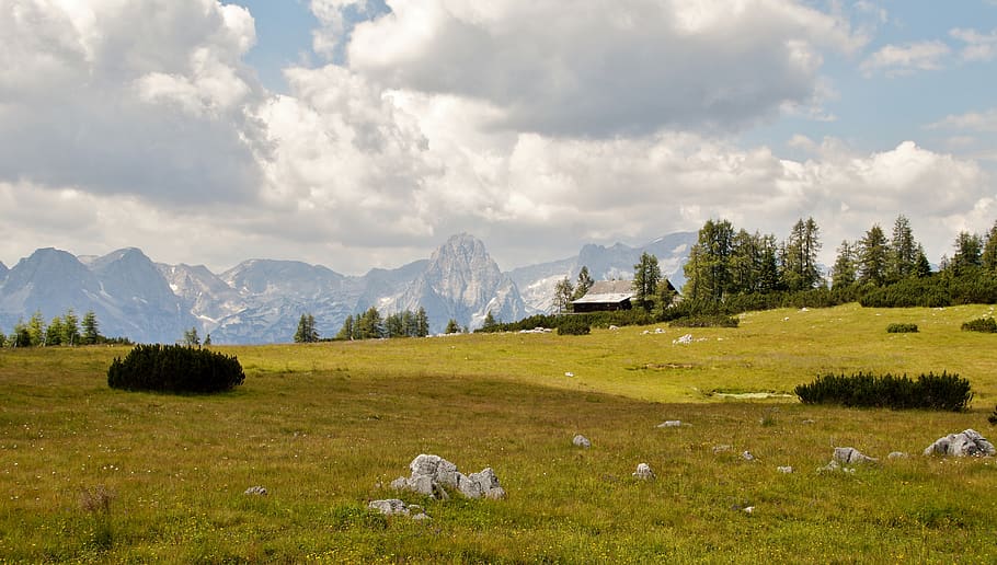 austria, alps, landscape, alpine, panorama, mountains, clouds HD wallpaper