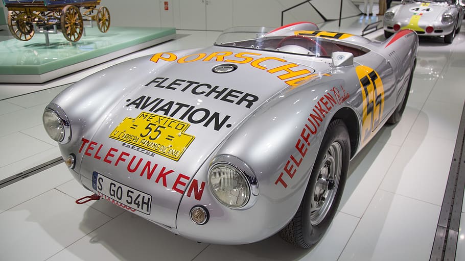 gray vintage car, vehicle, automobile, transportation, race car HD wallpaper