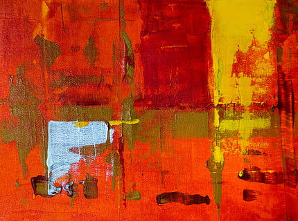 red and yellow wall paints, painting, art, creative, artist, acrylic HD wallpaper
