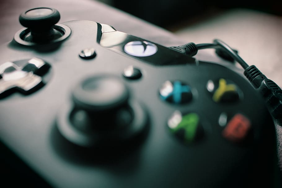 Closeup Photography Xbox One Black Controller, close-up, electronics HD wallpaper