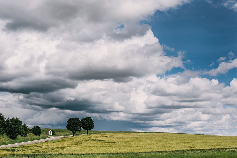 germany, ehingen, tree, road, clouds, sun, nature, landscape HD wallpaper
