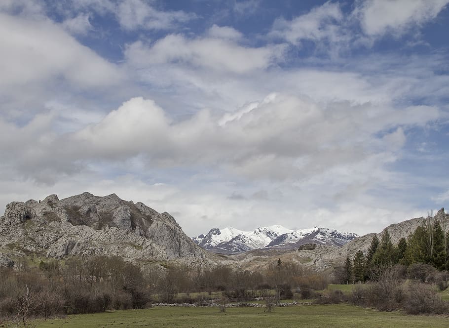 spain, babia, clouds, mountains, snow, winter, sky, cloud - sky HD wallpaper
