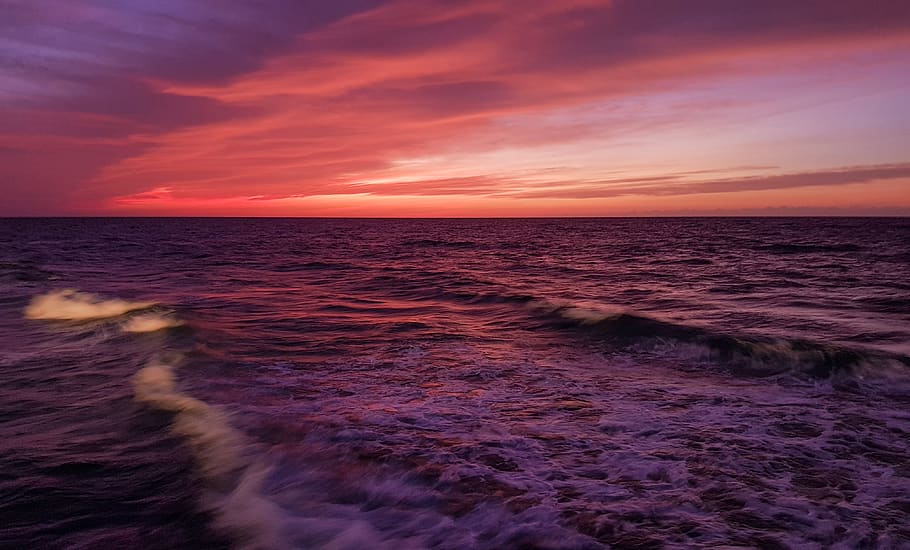 Water Waves Digital Wallpaper, beach, beautiful, dawn, evening HD wallpaper