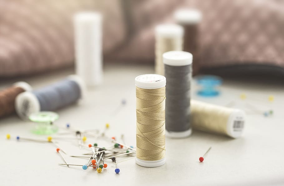 sewing, thread, craft, textile, equipment, tool, needle, fabric HD wallpaper