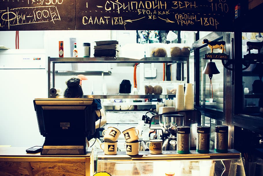 Photo of the Restaurant, commerce, container, dark, food, furniture HD wallpaper