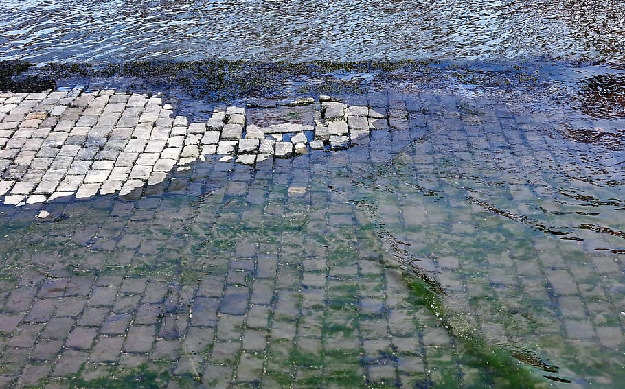 path, walkway, flagstone, pavement, sidewalk, puddle, cobblestone HD wallpaper