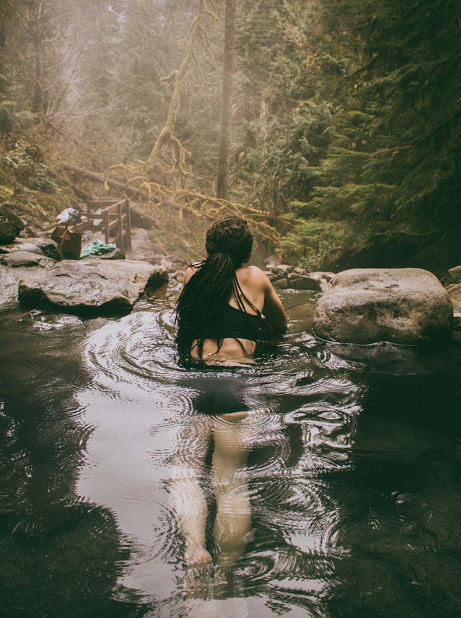 Hd Wallpaper: United States, Cougar Hot Springs Trail, Rain, Rocks 