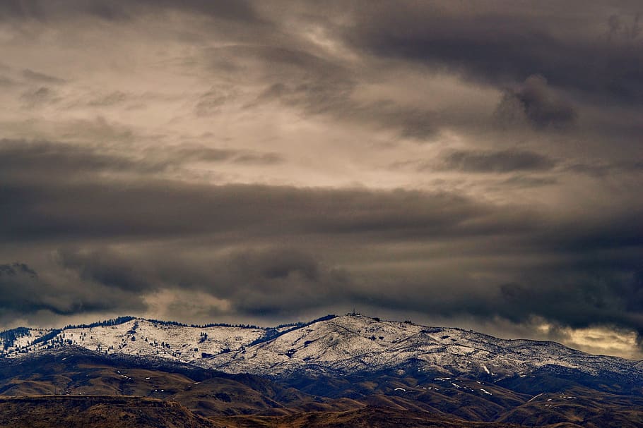 Landscape Photo of White Mountain, clouds, cloudscape, dark, dark clouds HD wallpaper