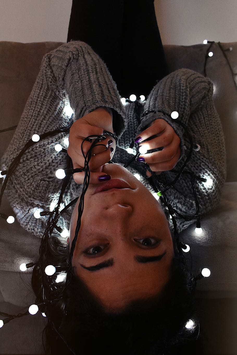 Woman Holding String Lights, portrait, real people, lifestyles HD wallpaper