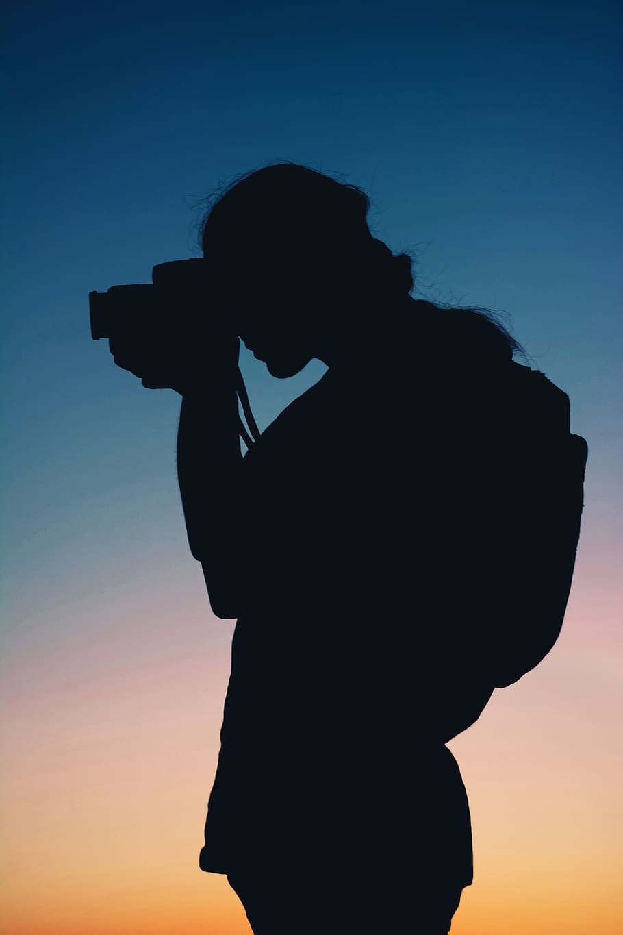 silhouette of person using camera, human, photography, photographer