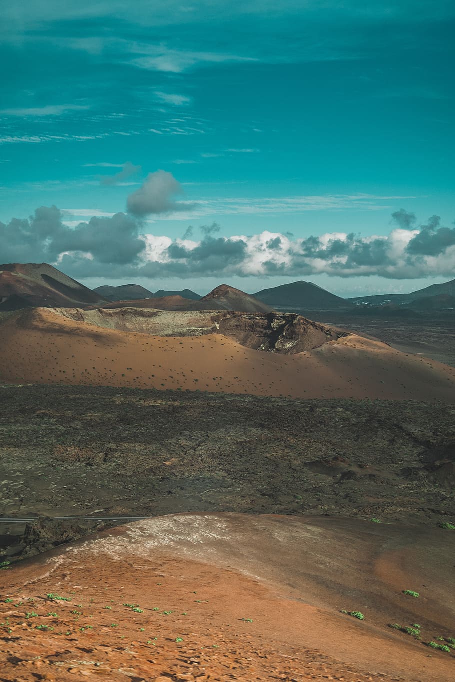 mountains under blue sky, soil, nature, sand, outdoors, dune HD wallpaper