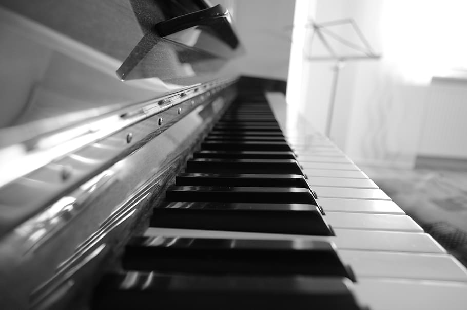 piano, keyboard, music, instrument, black, white, keys, sound, HD wallpaper