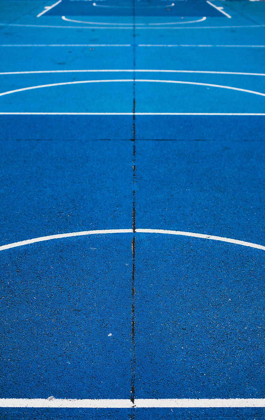 basketball court, blue, sport, no people, competition, day, absence, HD wallpaper