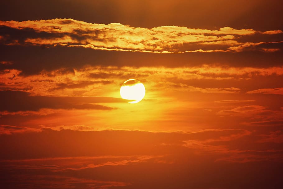 Sunset View, backlit, bright, cloud, clouds, color, dawn, dramatic HD wallpaper