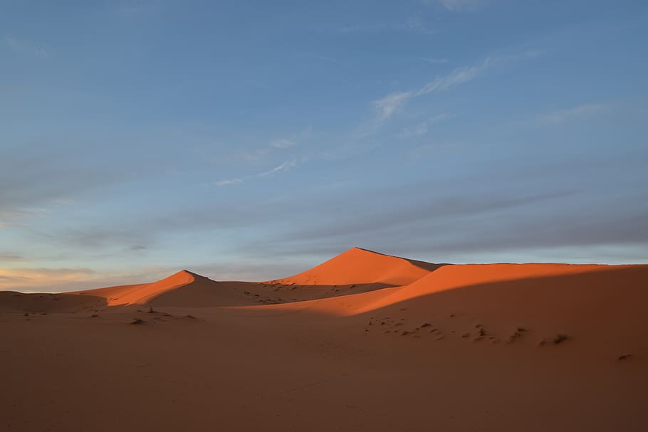 desert under cloudy sky, scenics - nature, landscape, sand dune HD wallpaper