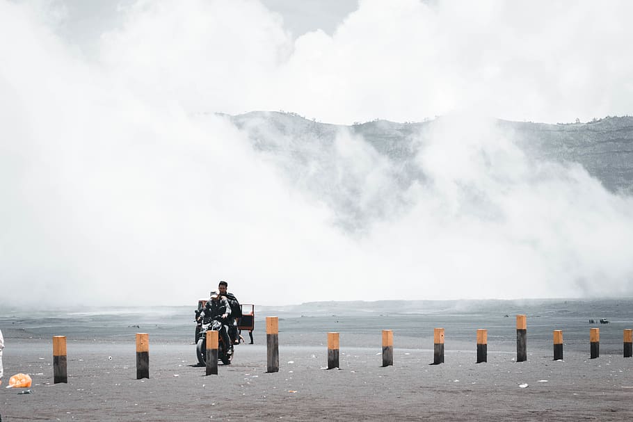 man riding motorcycle, person, human, nature, outdoors, transportation HD wallpaper