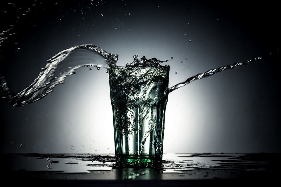 water, dark, glass, blur, close-up, focus, motion, spill, splash HD wallpaper