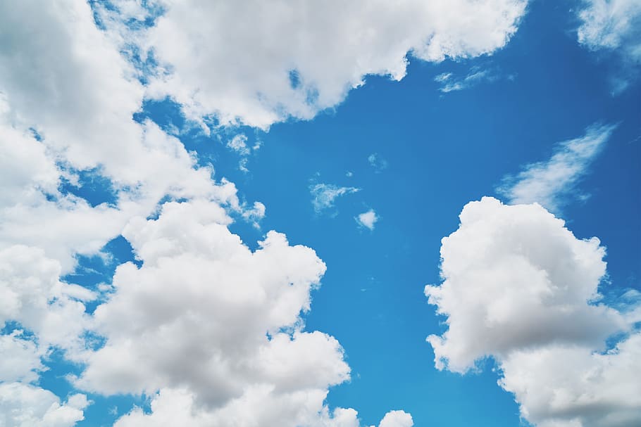 White Clouds, nature, cloudy, sky, cloud - sky, blue, cloudscape HD wallpaper