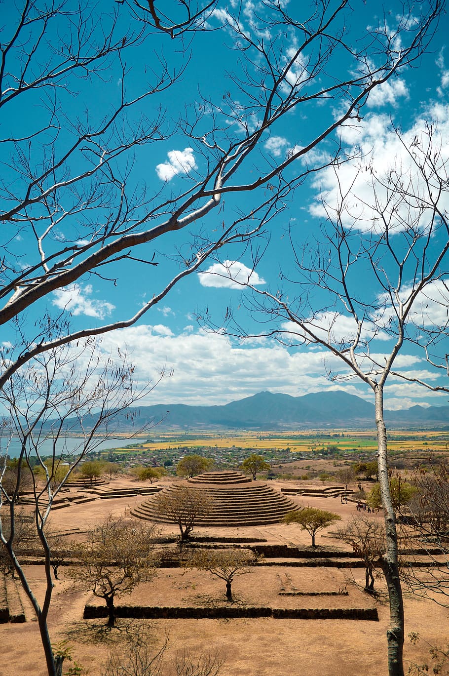 teuchitlán, guachimontones, mexico, sky, clouds, circular, HD wallpaper