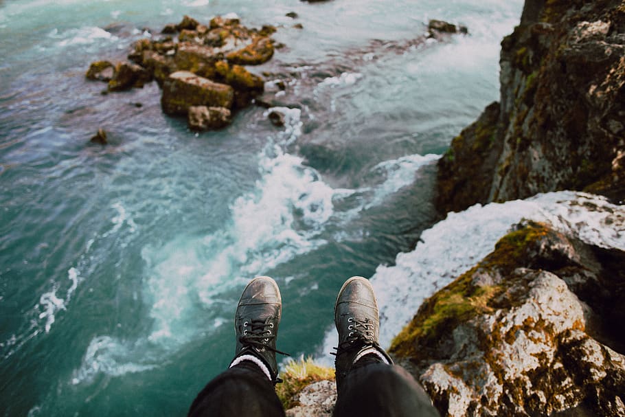 Landscape, apparel, clothing, rock, footwear, iceland, nature HD wallpaper