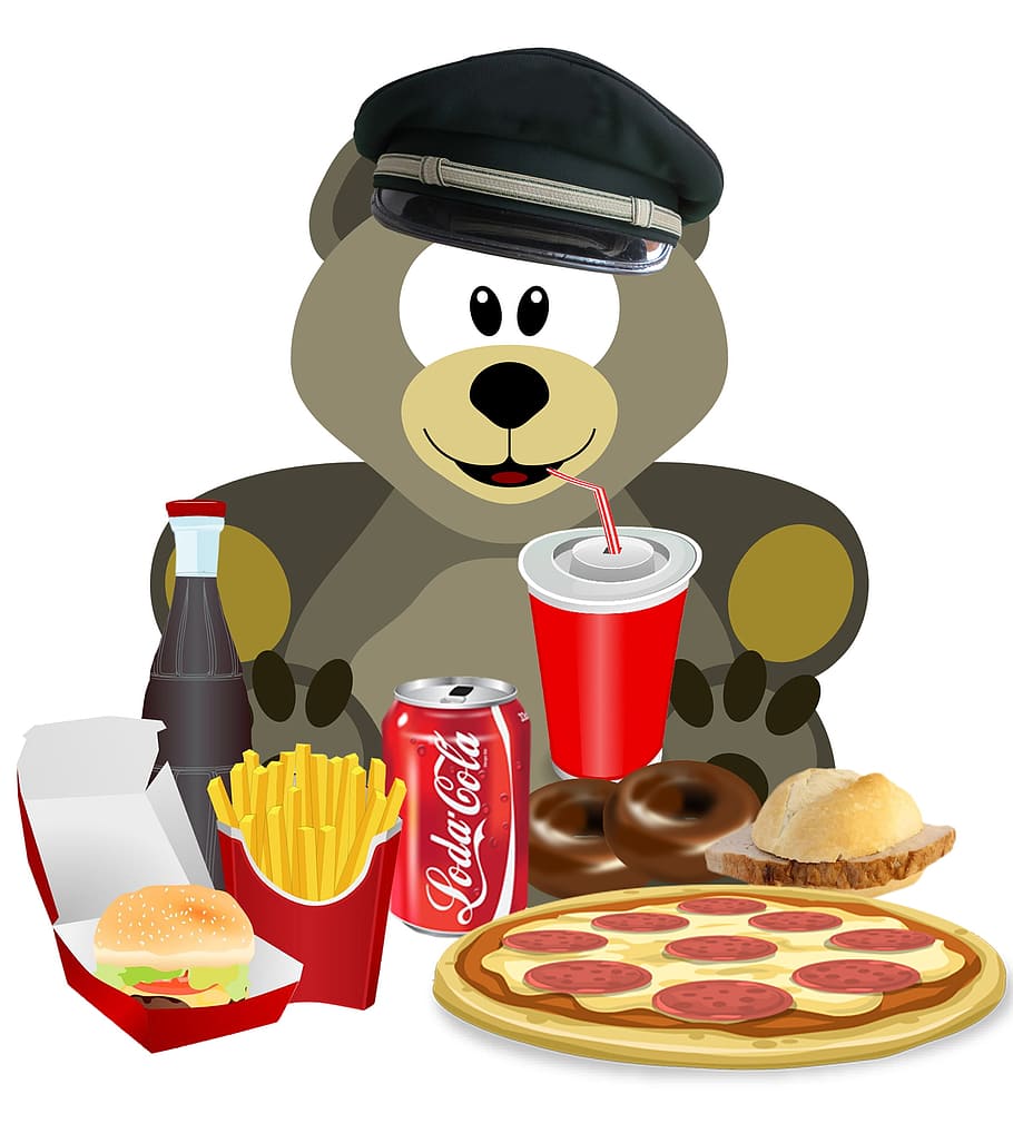 comic, bear, food, coca, cola, chips, food and drink, cup, coffee - drink HD wallpaper