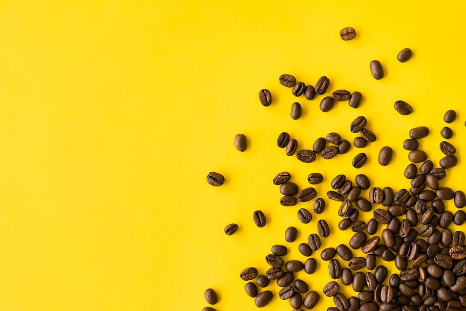 Coffee Beans, brown, cafe, caffeine, flat design, foodie, room for text, HD wallpaper