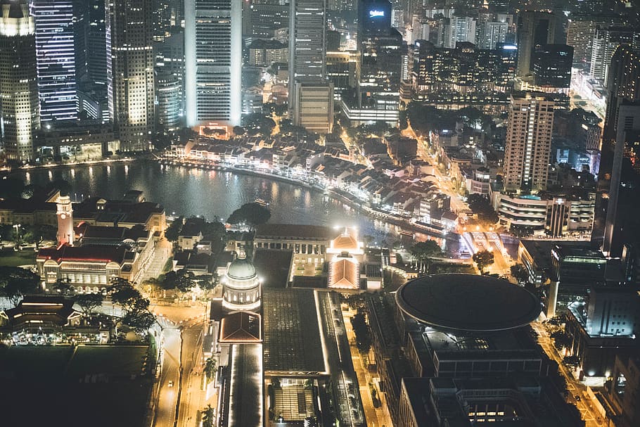 architecture, night, cityscape, exposure, long exposure, hub HD wallpaper