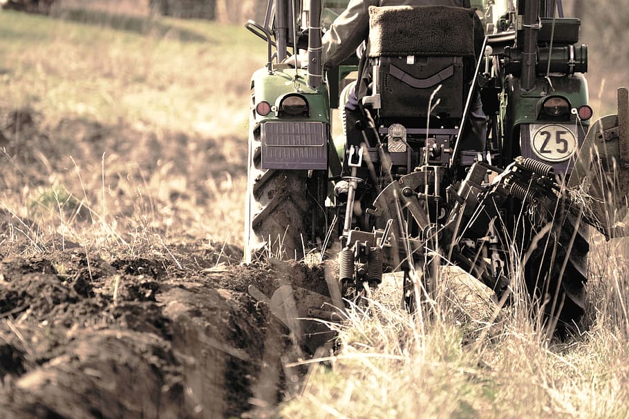 arable, ackerfurchen, agriculture, plow, tractor, field, plough HD wallpaper