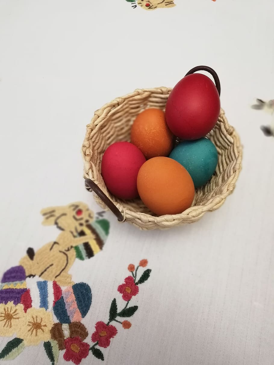 spring, easter, eggs, painted eggs, faith, christianity, basket with eggs HD wallpaper