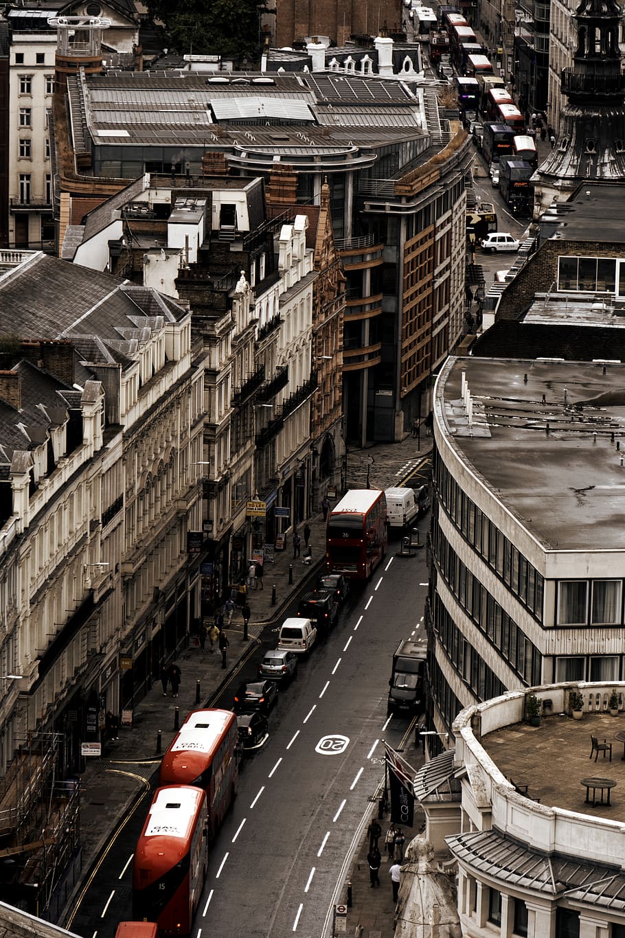 three red buses, london, st. paul's cathedral, united kingdom HD wallpaper